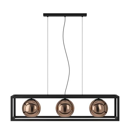Eglo - Lámpara colgante 3xE27/40W/230V cobre/negro