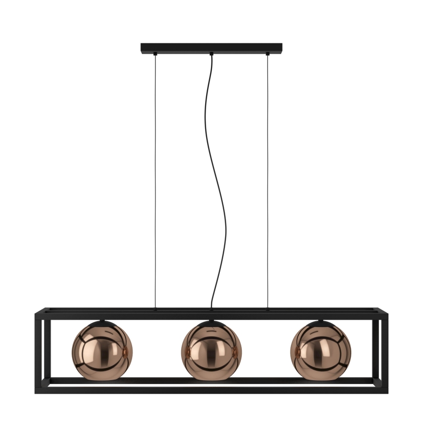 Eglo - Lámpara colgante 3xE27/40W/230V cobre/negro