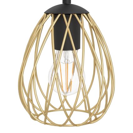 Eglo - Lámpara colgante 6xE27/40W/230V negro/dorado