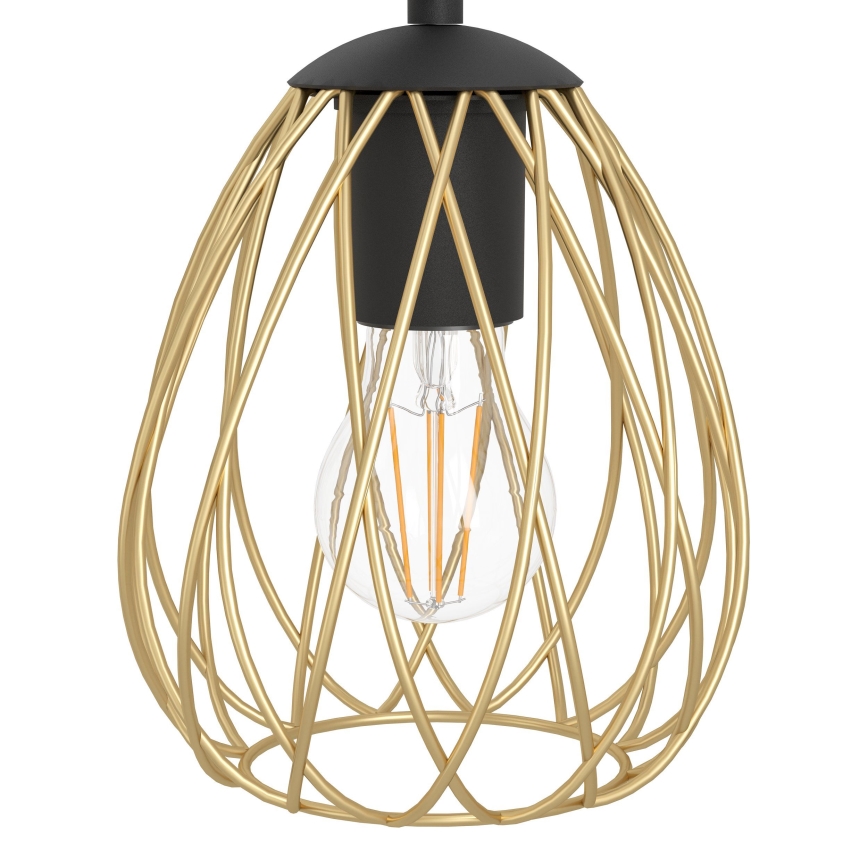 Eglo - Lámpara colgante 6xE27/40W/230V negro/dorado