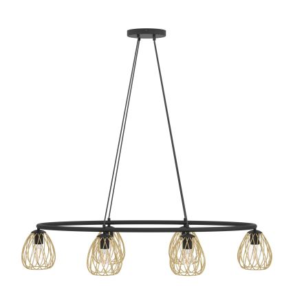Eglo - Lámpara colgante 6xE27/40W/230V negro/dorado