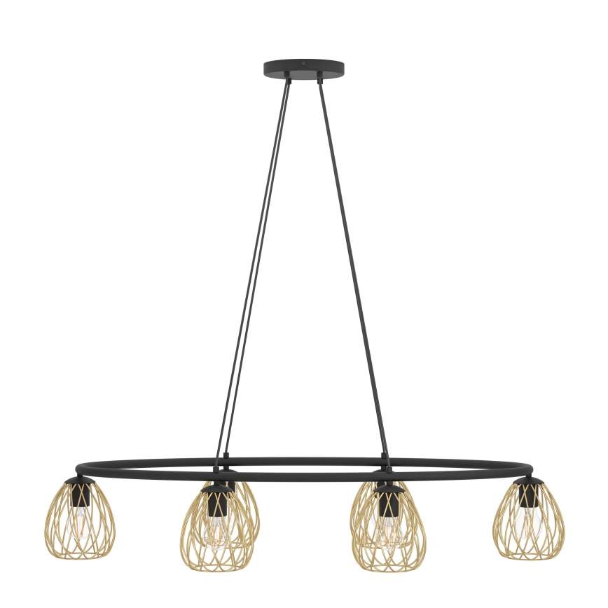 Eglo - Lámpara colgante 6xE27/40W/230V negro/dorado