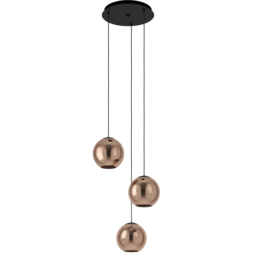 Eglo - Lámpara colgante 3xE27/40W/230V cobre
