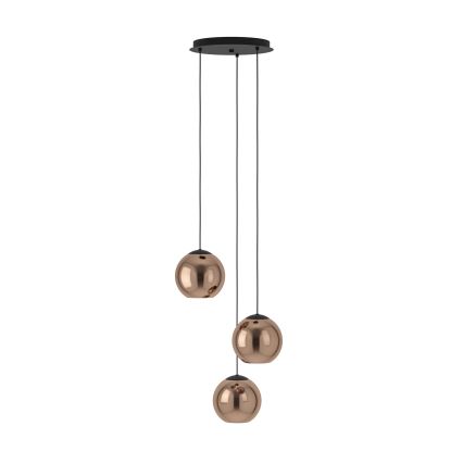 Eglo - Lámpara colgante 3xE27/40W/230V cobre