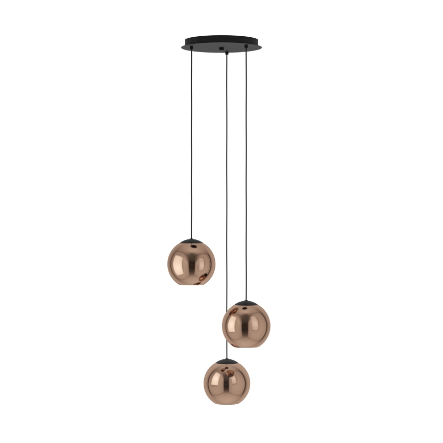 Eglo - Lámpara colgante 3xE27/40W/230V cobre