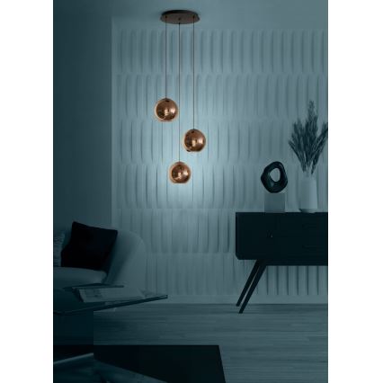 Eglo - Lámpara colgante 3xE27/40W/230V cobre