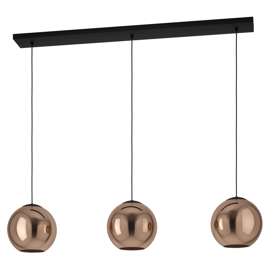 Eglo - Lámpara colgante 3xE27/40W/230V cobre