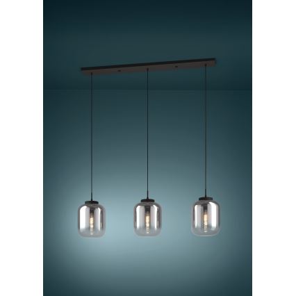 Eglo - Lámpara colgante 3xE27/40W/230V ahumado