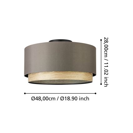 Eglo - Plafón 1xE27/40W/230V marrón