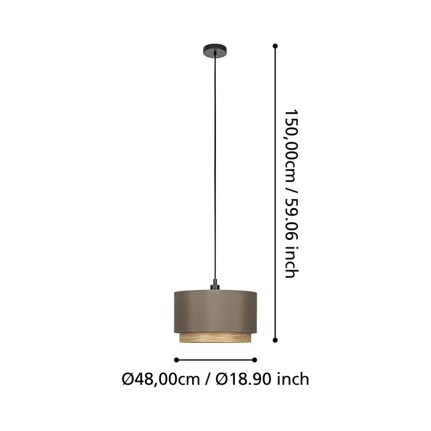 Eglo - Lámpara colgante 1xE27/40W/230V marrón