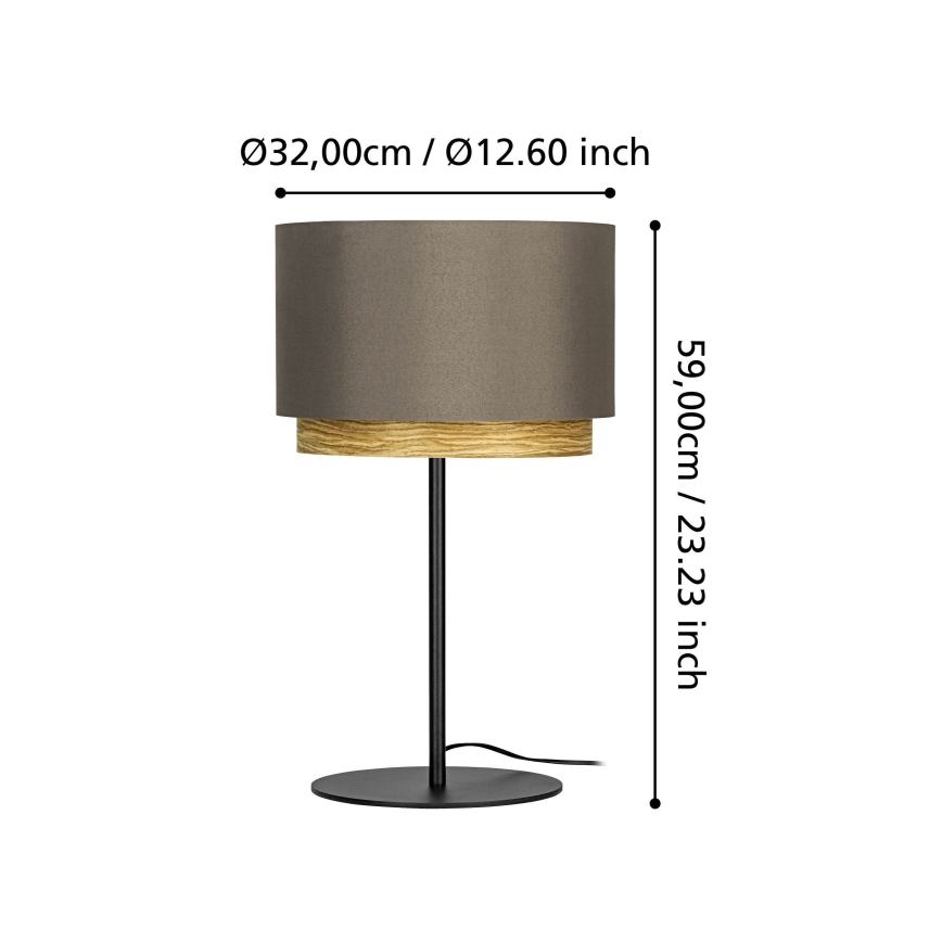 Eglo - Lámpara de mesa 1xE27/40W/230V marrón