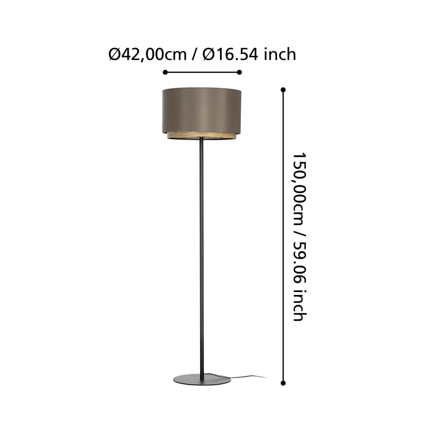 Eglo - Lámpara de pie 1xE27/40W/230V marrón