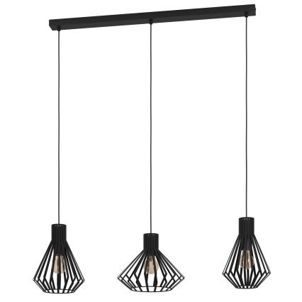 Eglo - Lámpara colgante 3xE27/40W/230V negro