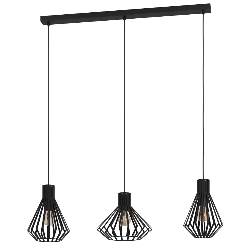 Eglo - Lámpara colgante 3xE27/40W/230V negro