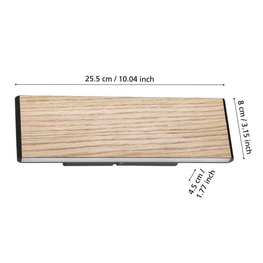 Eglo - Aplique LED 2xLED/4,2W/230V 3000K roble