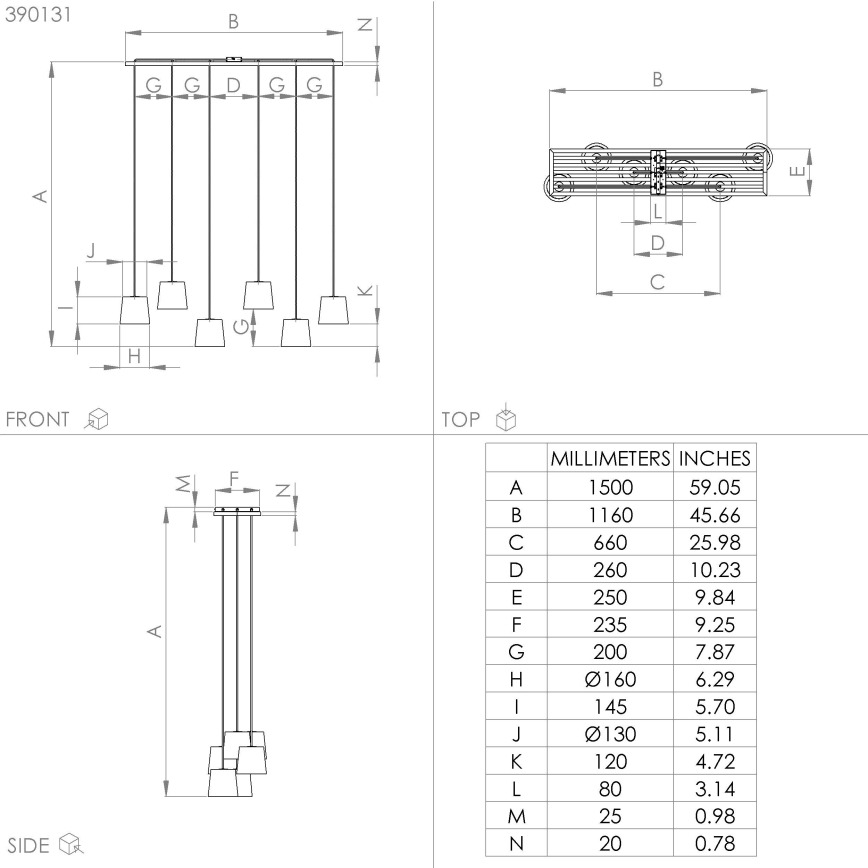 Eglo - Lámpara colgante 6xE27/40W/230V negro/marrón