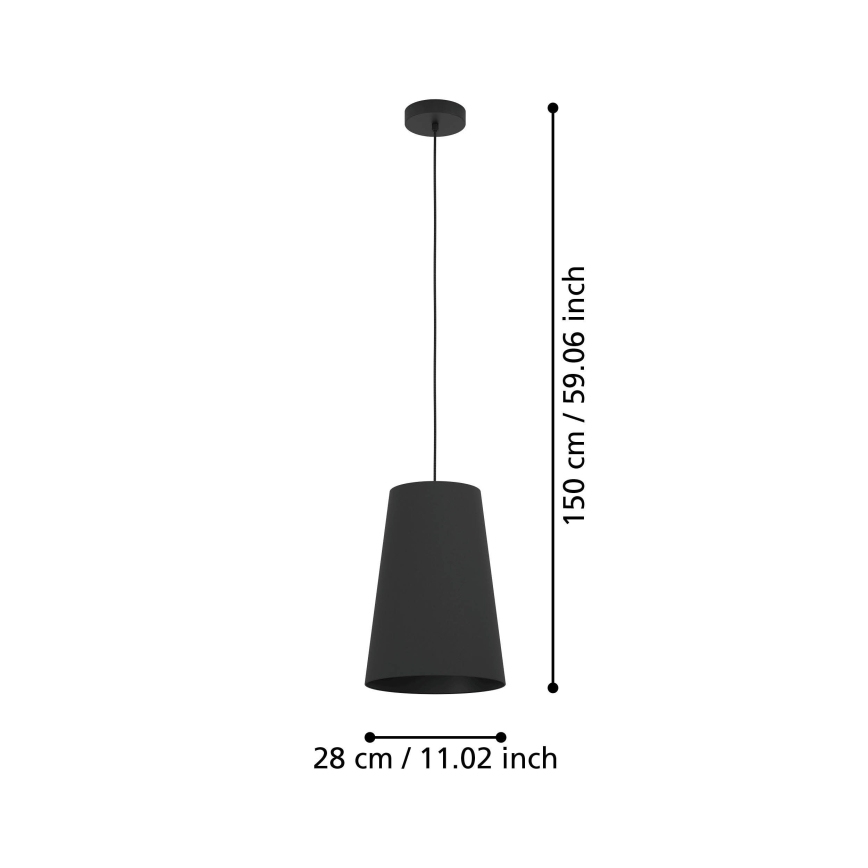 Eglo - Lámpara colgante 1xE27/40W/230V negro