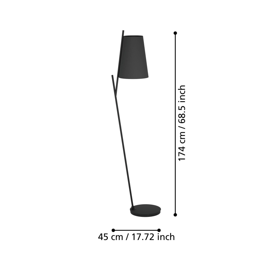 Eglo - Lámpara de pie 1xE27/40W/230V negro