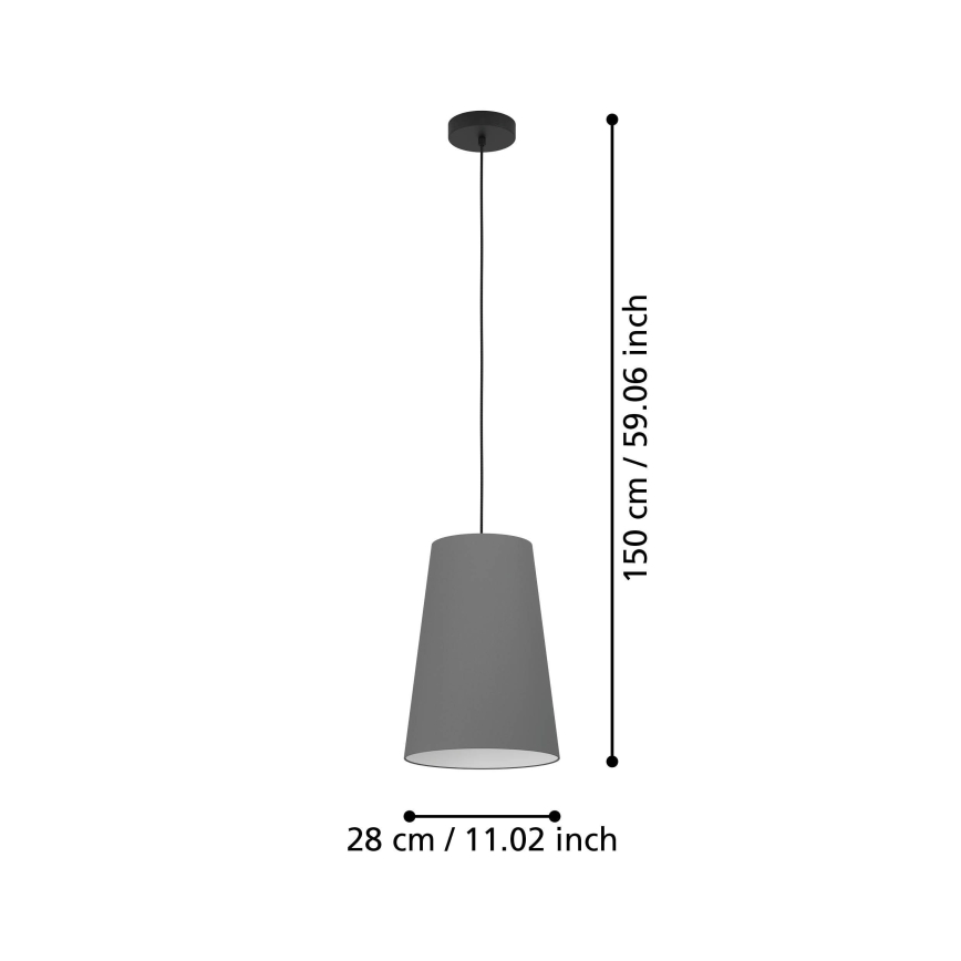 Eglo - Lámpara colgante 1xE27/40W/230V gris