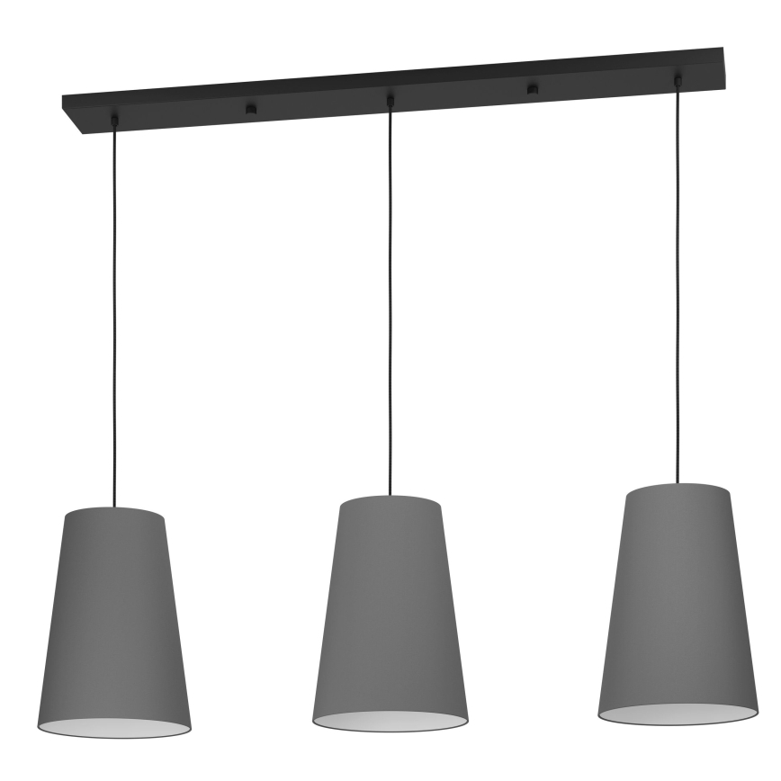 Eglo - Lámpara colgante 3xE27/40W/230V gris