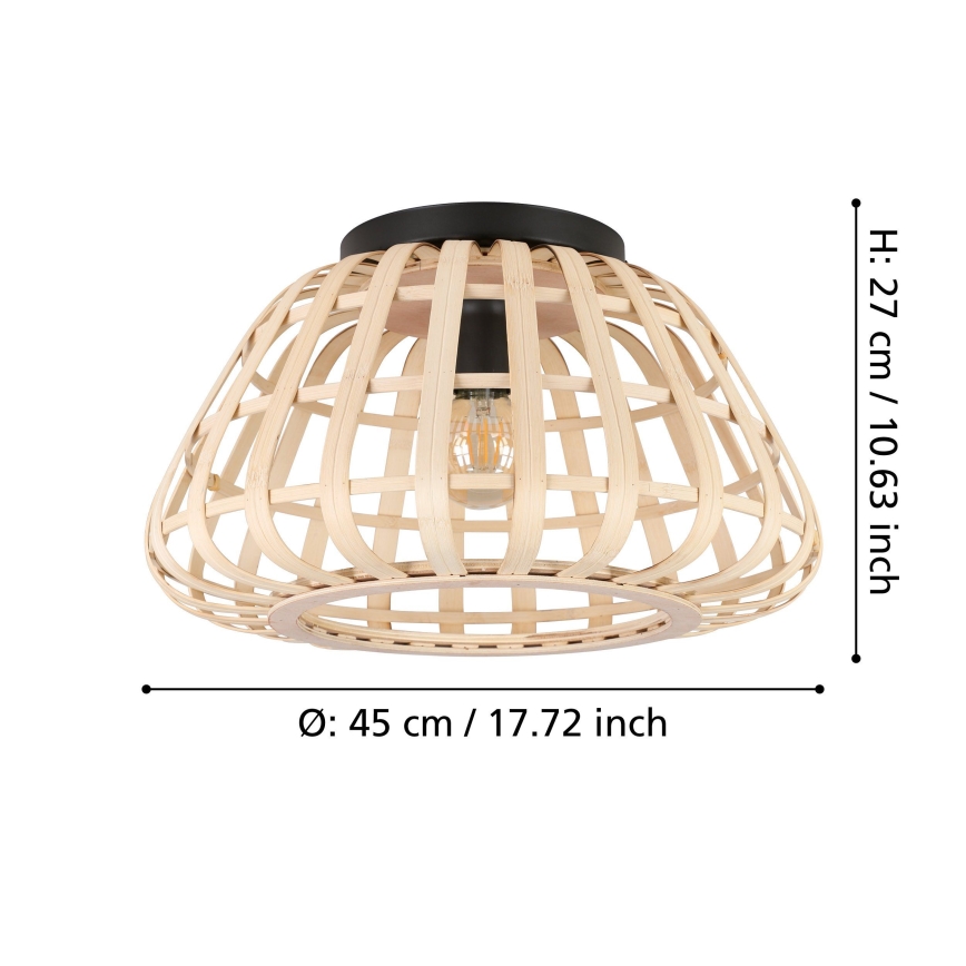 Eglo - Plafón 1xE27/40W/230V bambú
