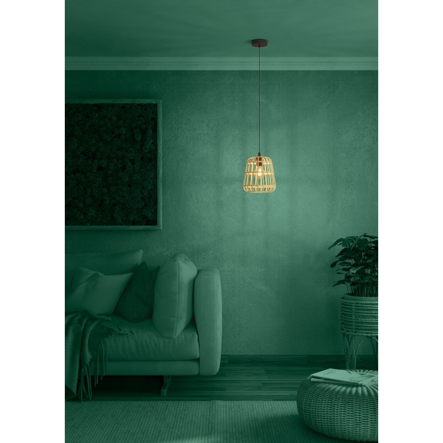 Eglo - Lámpara colgante 1xE27/40W/230V diá. 24 cm bambú