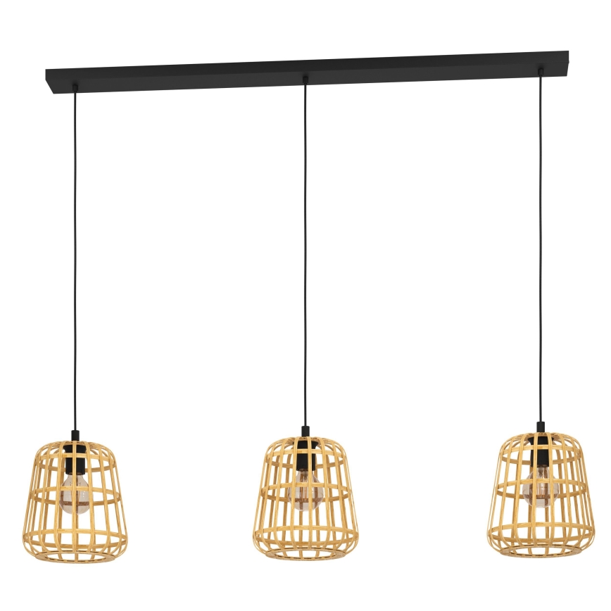Eglo - Lámpara colgante 3xE27/40W/230V bambú