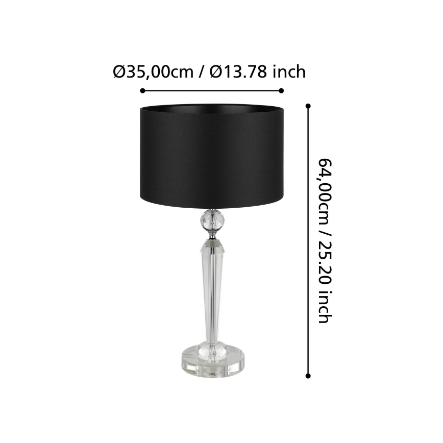 Eglo - Lámpara de mesa 1xE27/40W/230V negro