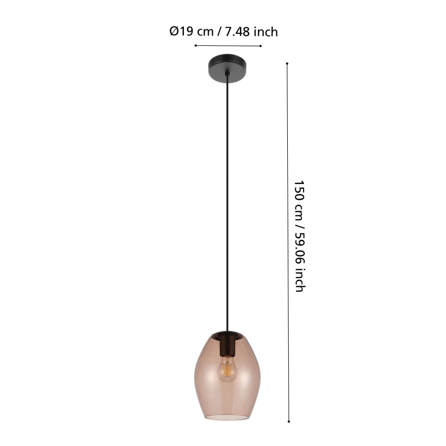 Eglo - Lámpara colgante 1xE27/40W/230V marrón
