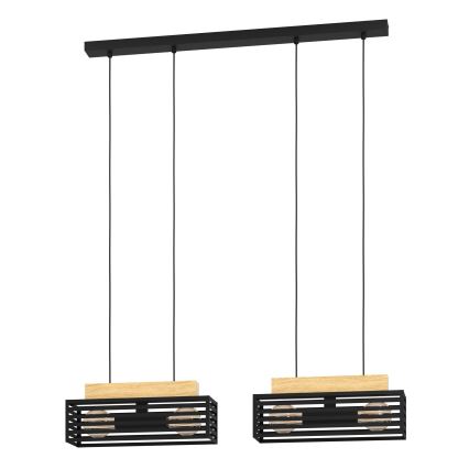 Eglo - Lámpara colgante 4xE27/40W/230V negro/marrón