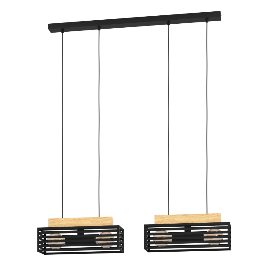 Eglo - Lámpara colgante 4xE27/40W/230V negro/marrón