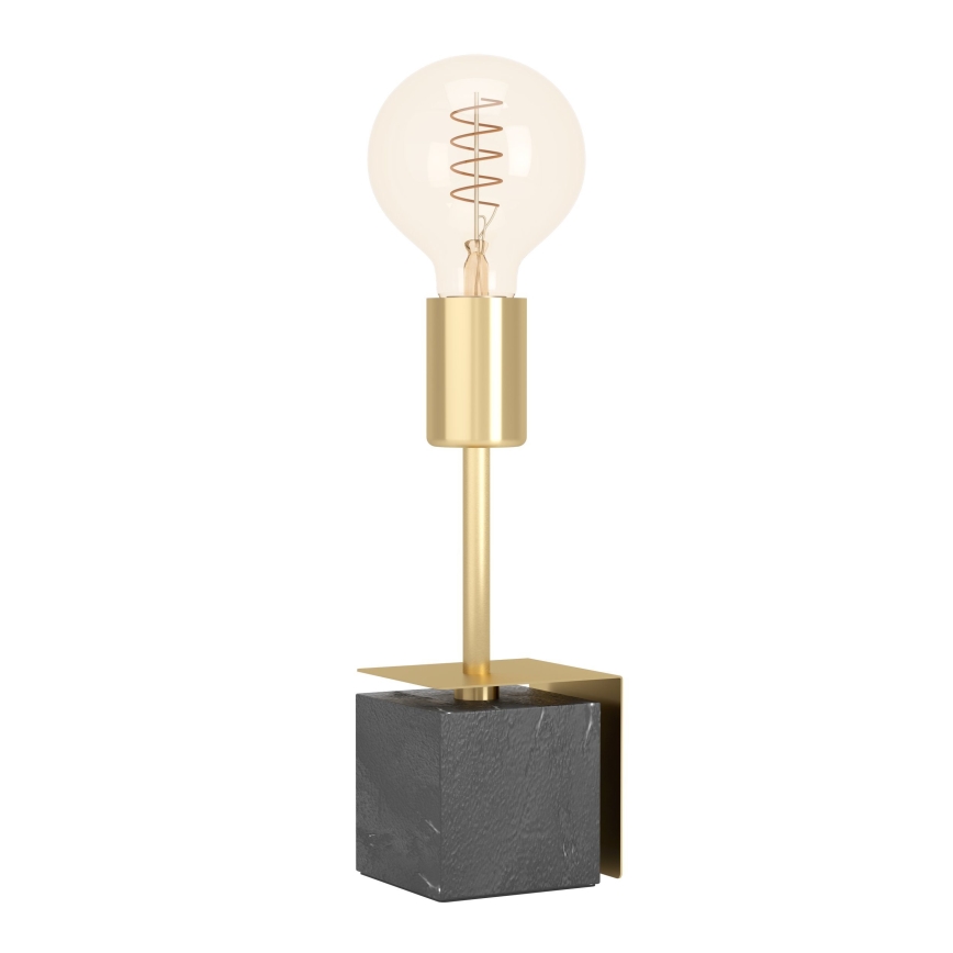 Eglo - Lámpara de mesa 1xE27/40W/230V dorado/negro Mármol