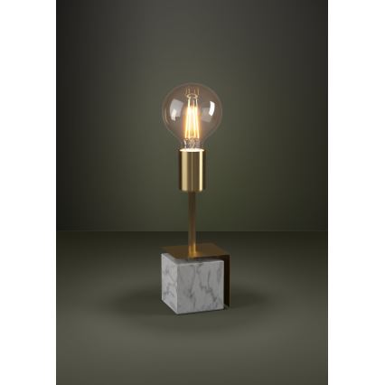 Eglo - Lámpara de mesa 1xE27/40W/230V dorado/blanco Mármol