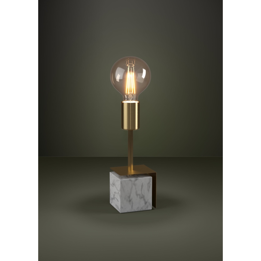 Eglo - Lámpara de mesa 1xE27/40W/230V dorado/blanco Mármol