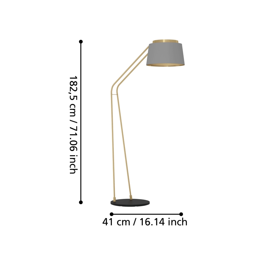 Eglo - Lámpara de pie 1xE27/40W/230V gris/dorado