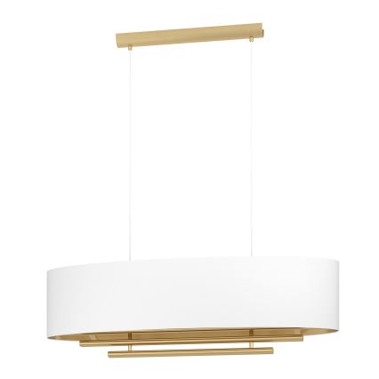 Eglo - Lámpara colgante 4xE27/40W/230V blanco/dorado
