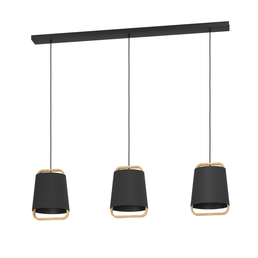 Eglo - Lámpara colgante 3xE27/40W/230V negro