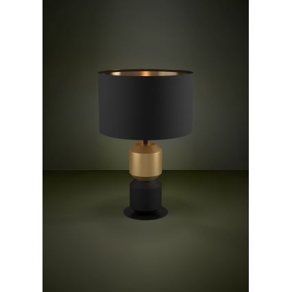 Eglo - Lámpara de mesa 1xE27/40W/230V negro/dorado