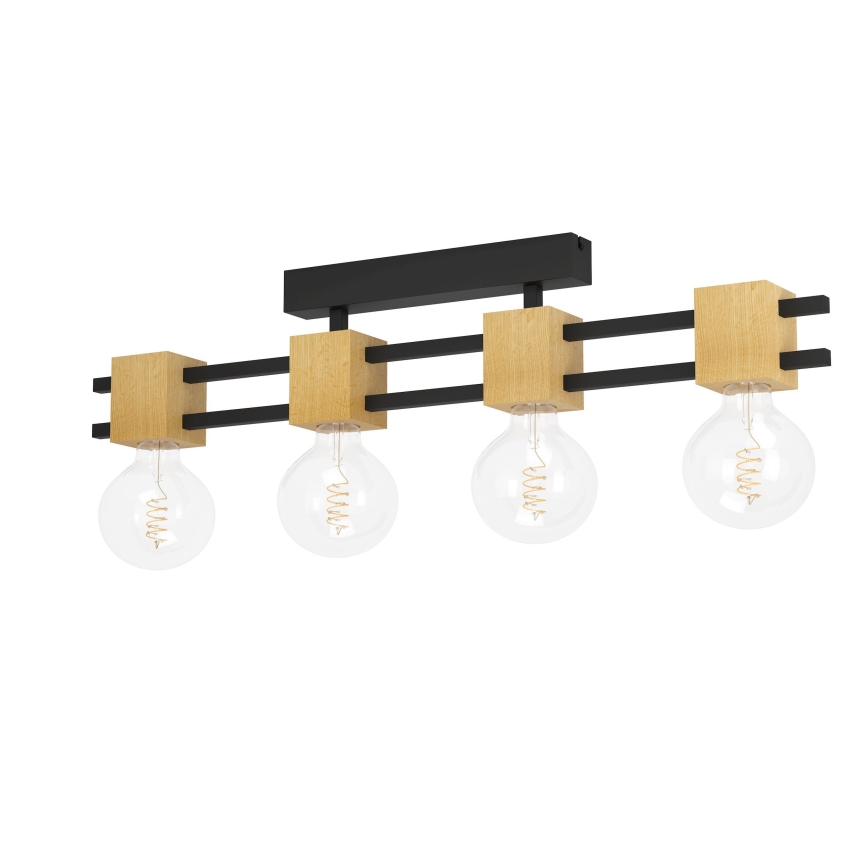 Eglo - Lámpara de techo 4xE27/40W/230V negro/marrón