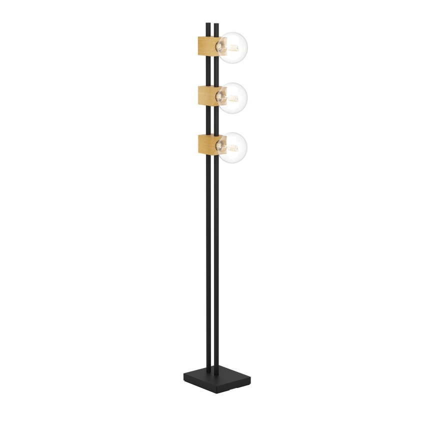 Eglo - Lámpara de pie 3xE27/40W/230V negro/marrón