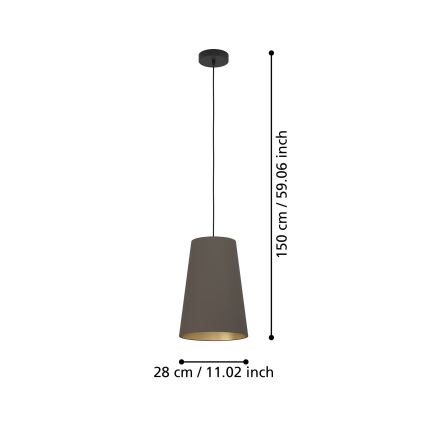 Eglo - Lámpara colgante 1xE27/40W/230V marrón