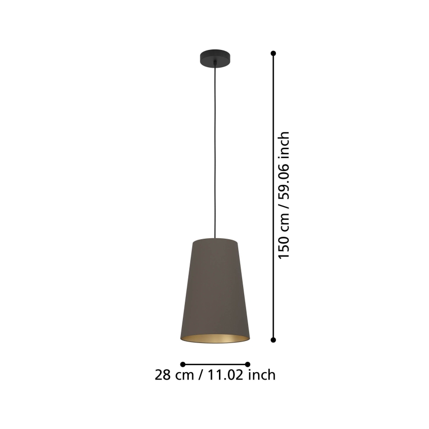 Eglo - Lámpara colgante 1xE27/40W/230V marrón