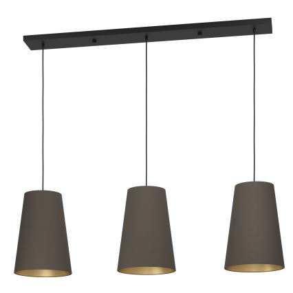 Eglo - Lámpara colgante 3xE27/40W/230V marrón