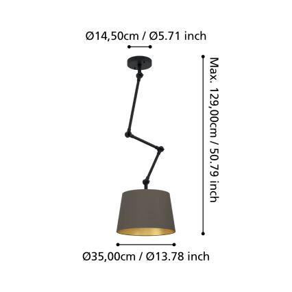 Eglo - Lámpara colgante 1xE27/40W/230V marrón