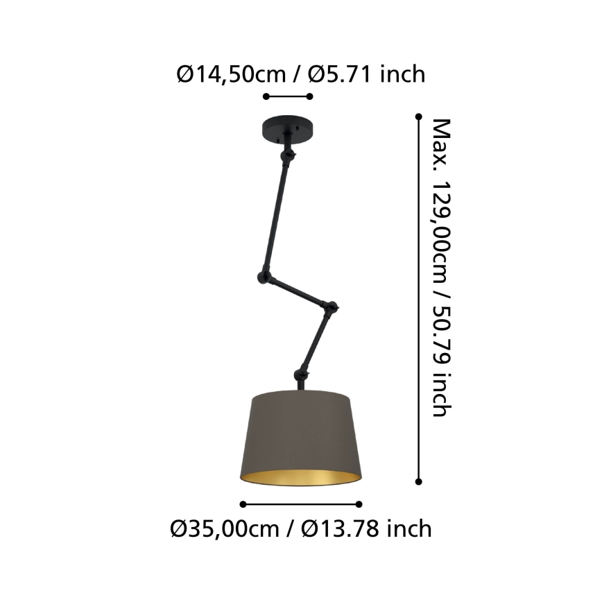 Eglo - Lámpara colgante 1xE27/40W/230V marrón