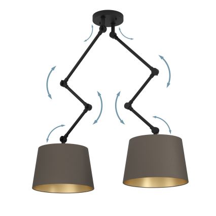 Eglo - Lámpara colgante 2xE27/40W/230V marrón