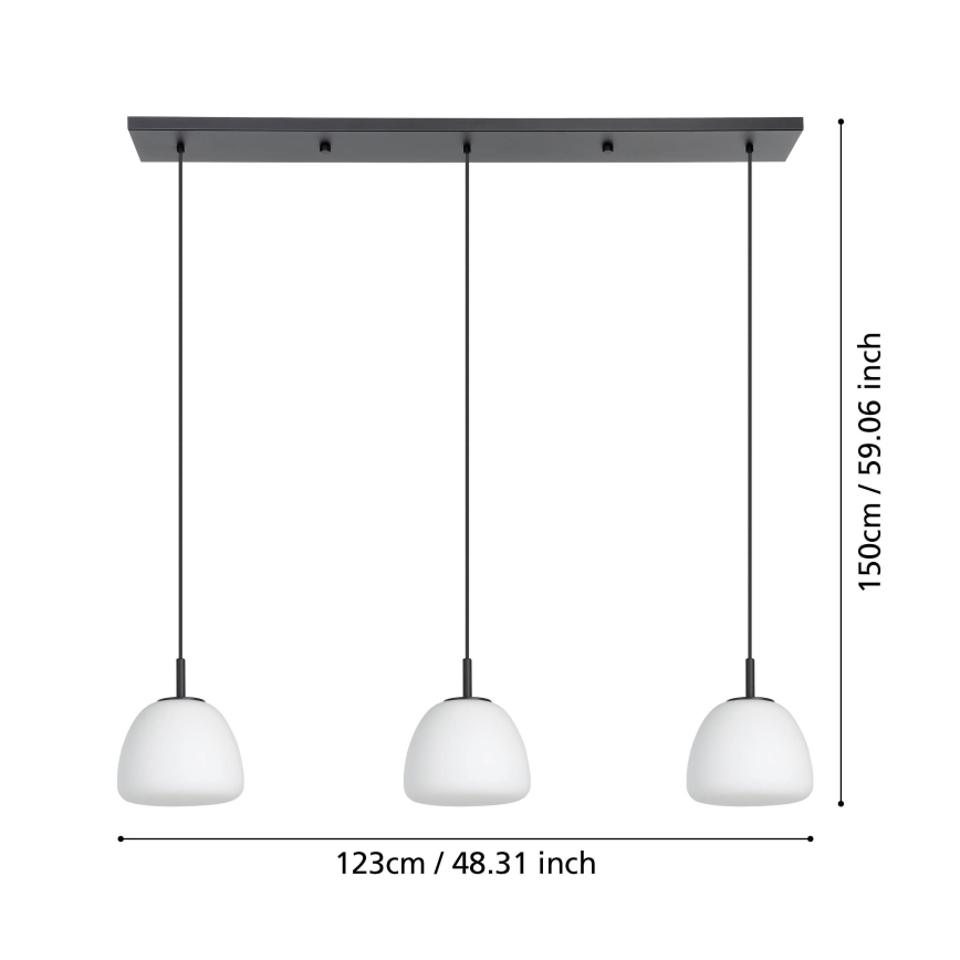 Eglo - Lámpara colgante 3xE27/40W/230V negro