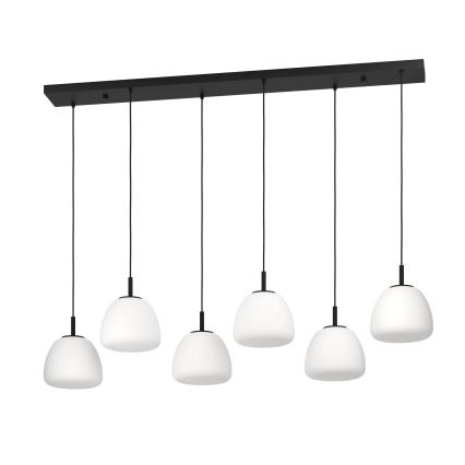 Eglo - Lámpara colgante 6xE27/40W/230V negro