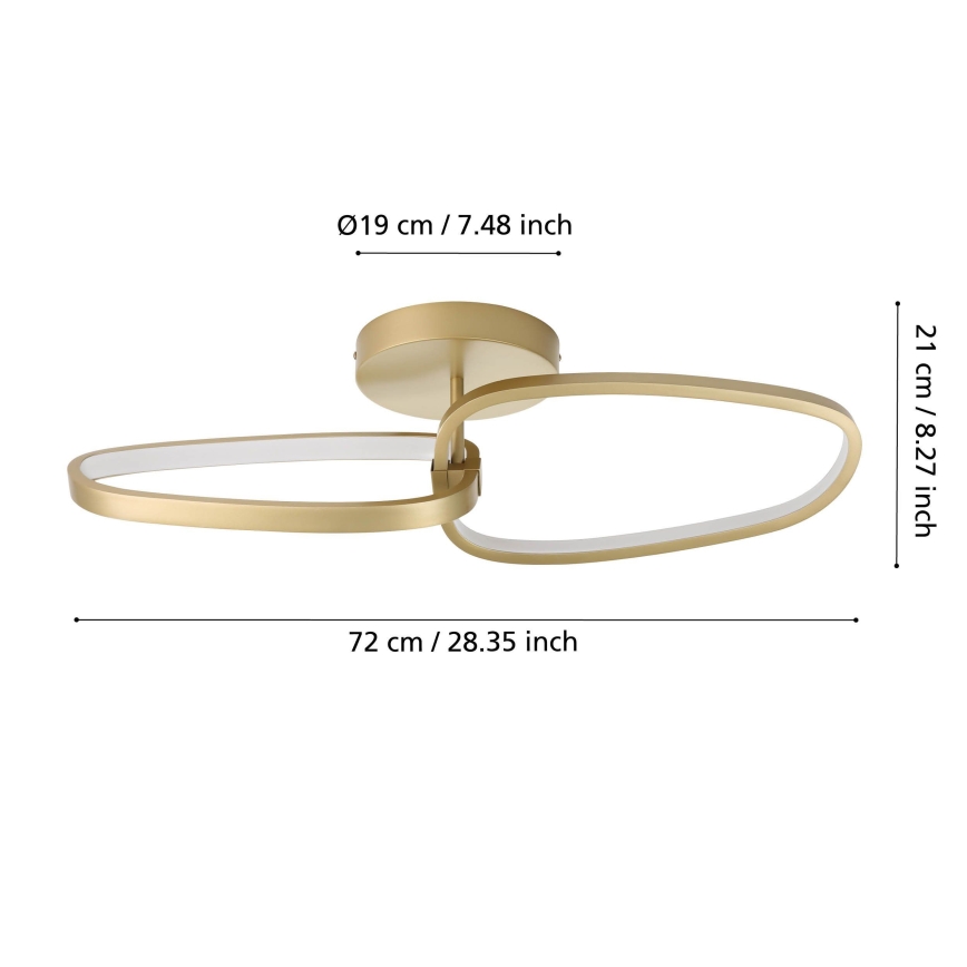 Eglo - Lámpara de techo LED regulable LED/25W/230V 3000K dorado