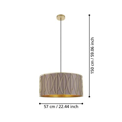 Eglo - Lámpara colgante 1xE27/40W/230V dorado/marrón